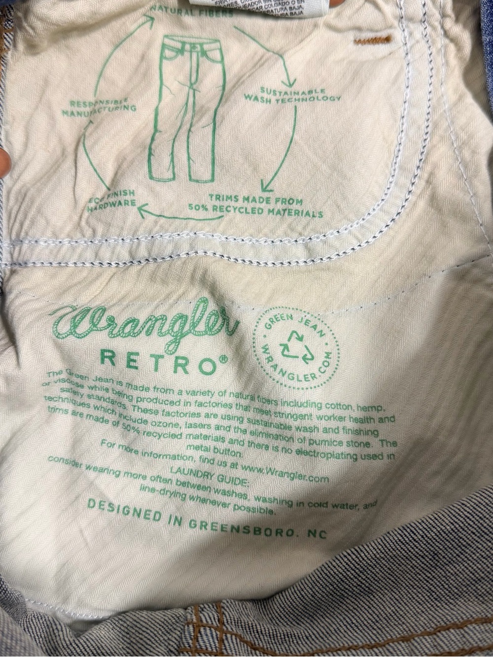 Wrangler Retro Green Jean Trumpet Flare Jeans 30x36 Tall Paige Western NWT - Picture 9 of 16